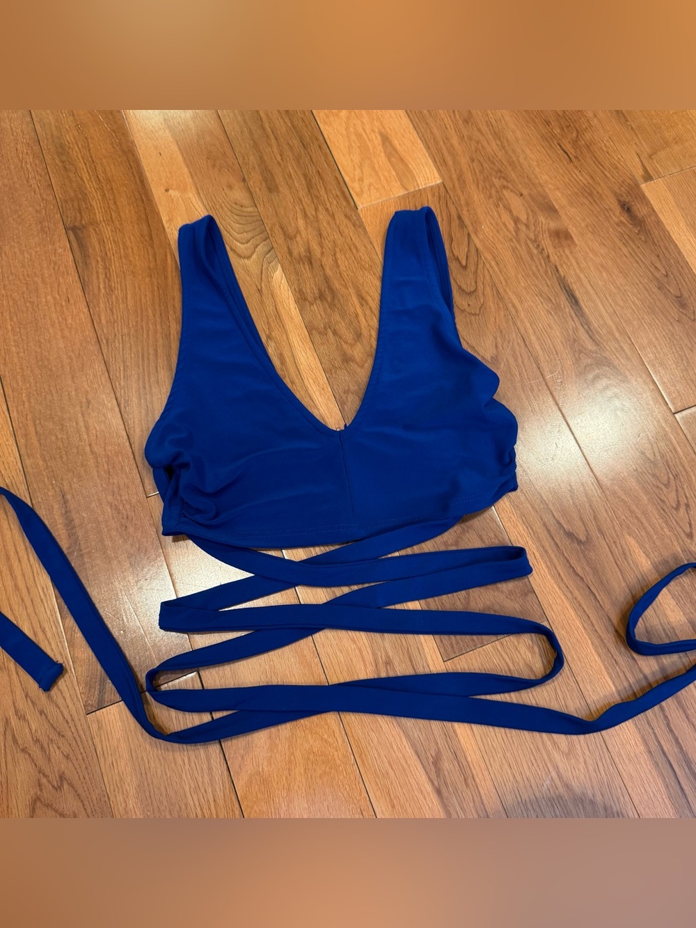 Forever 21 Royal Blue Wrap V-Neck Crop Top
